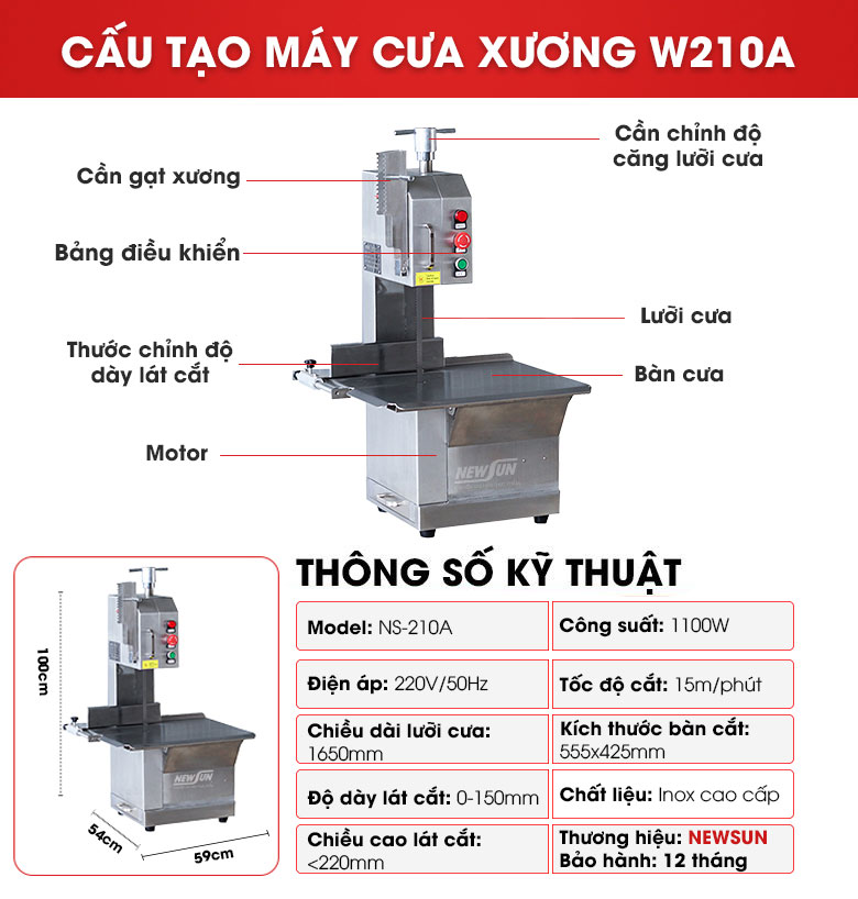 Cấu tạo máy cưa xương W210A