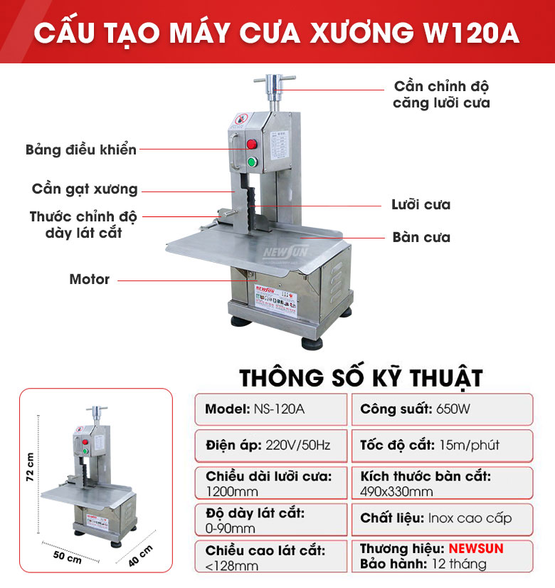 Cấu tạo máy cưa xương W120A