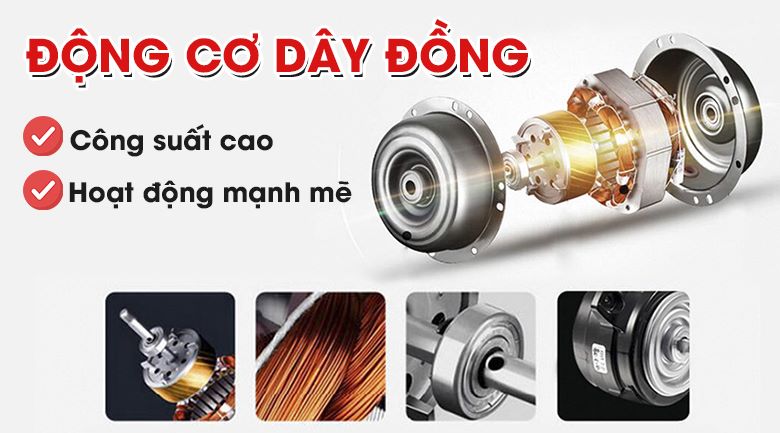 Động cơ dây đồng hoạt động mạnh mẽ