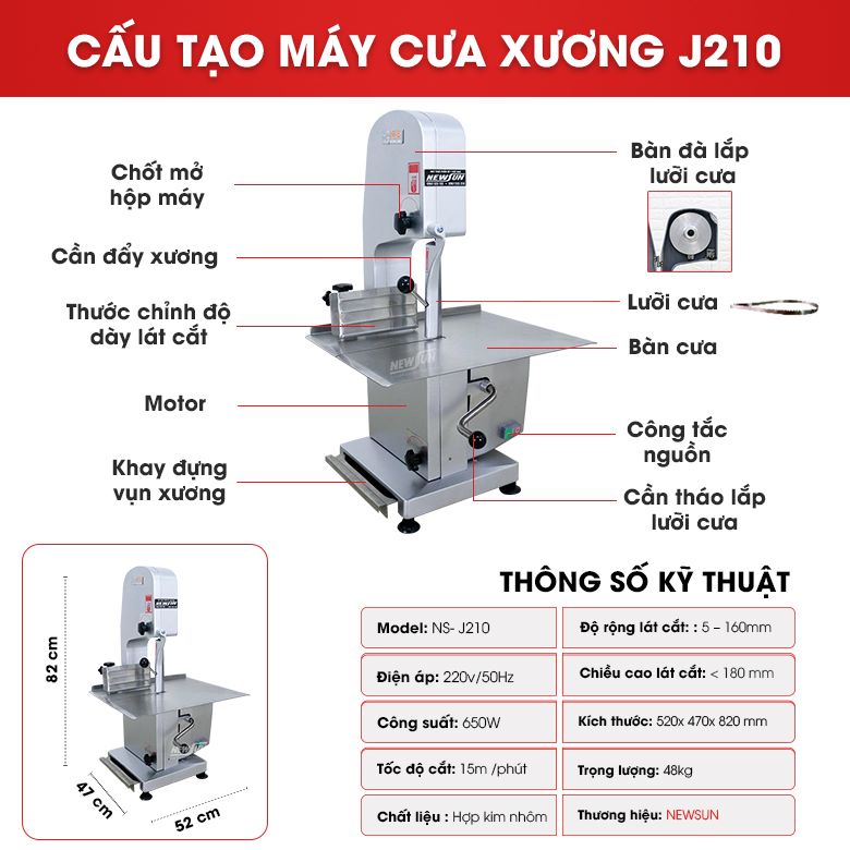 Cấu tạo máy cưa xương J210