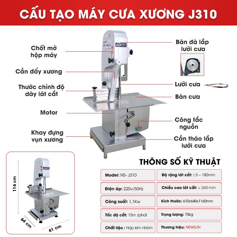 Cấu tạo máy cưa xương J310