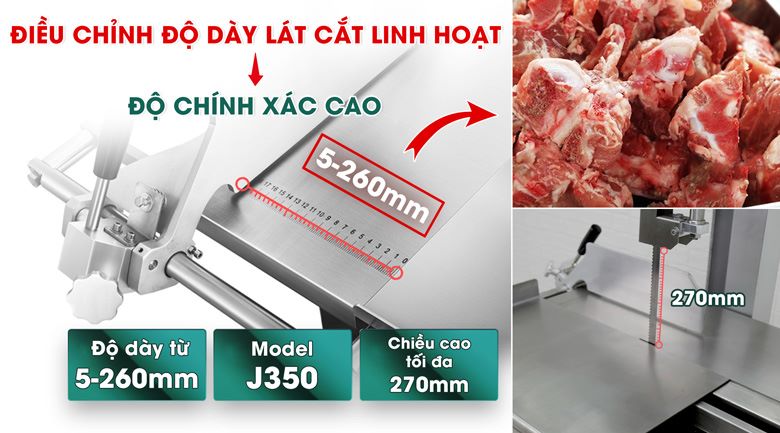 Thước chỉnh độ dày lát cắt từ 5-260mm