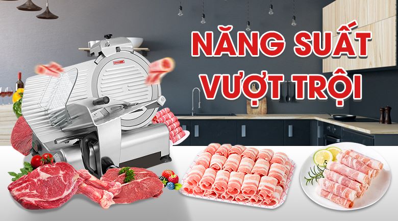 Năng suất cắt thái trung bình 30 - 40kg thịt/giờ