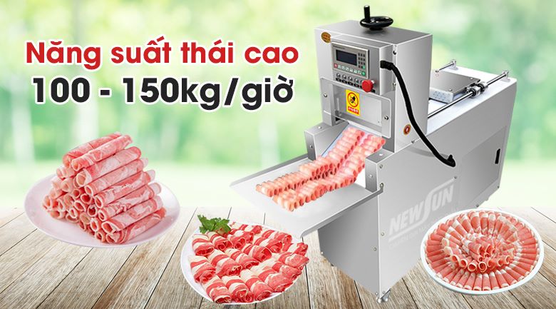 Năng suất cắt thái thịt trung bình khoảng 100-150kg mỗi giờ