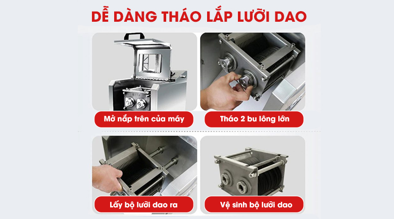 Lưỡi dao dễ dàng tháo lắp