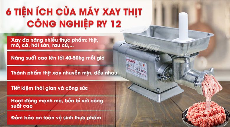 6 tiện ích tuyệt vời của máy xay đùn thịt RY 12