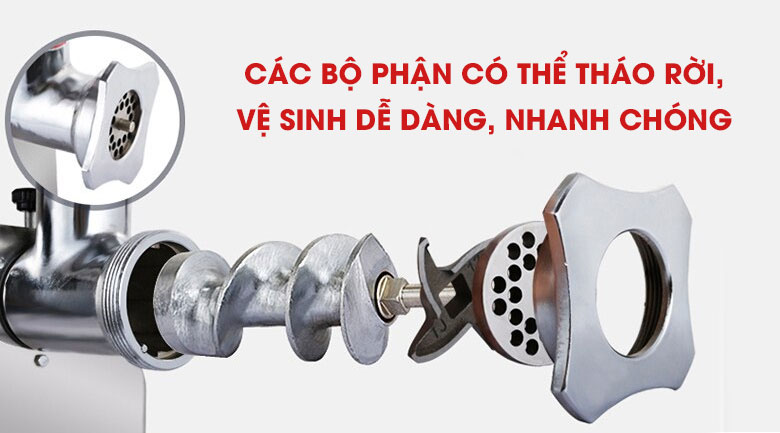 Các bộ phận có thể tháo rời giúp vệ sinh dễ dàng