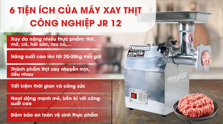 6 tiện ích của máy xay thịt công nghiệp JR 12