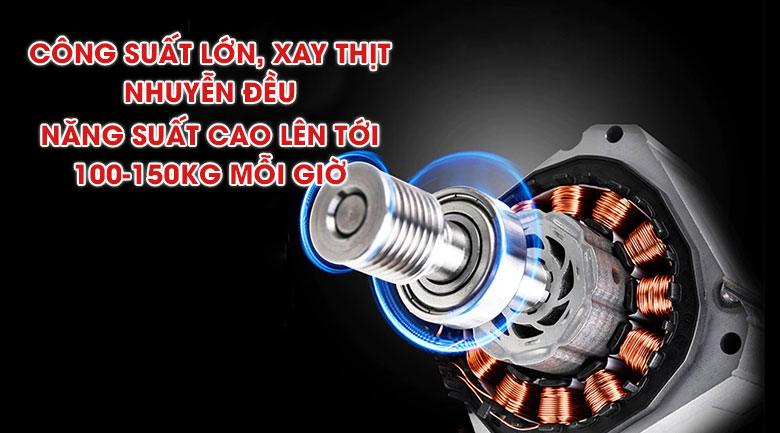 Động cơ mạnh mẽ, xay thịt nhanh đều