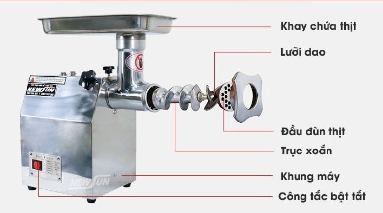 Cấu tạo của máy xay thịt công suất 800W JR12